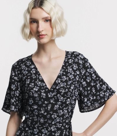 Enterito en Viscosa Floral Liberty con Escote Traspasado 4