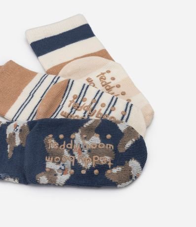 Kit 03 Medias Infantiles en Algodón Peluche con Estampado de Animalitos - Talle 0 a 12 meses 3