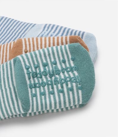 Kit 03 Medias Infantiles con Estampado de Animalitos - Talle 0 a 12 meses 3