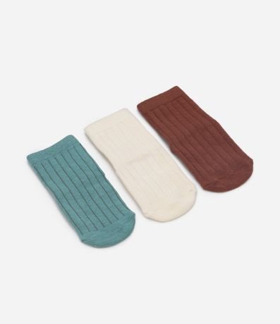 Kit 03 Medias Infantiles Acanaladas - Talle 0 a 12 meses 1