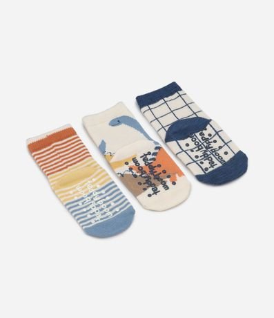 Kit 03 Medias Infantiles en Algodón con Estampado Diferenciada - Talle 0 a 12 meses 2