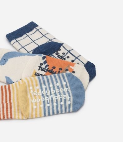 Kit 03 Medias Infantiles en Algodón con Estampado Diferenciada - Talle 0 a 12 meses 3