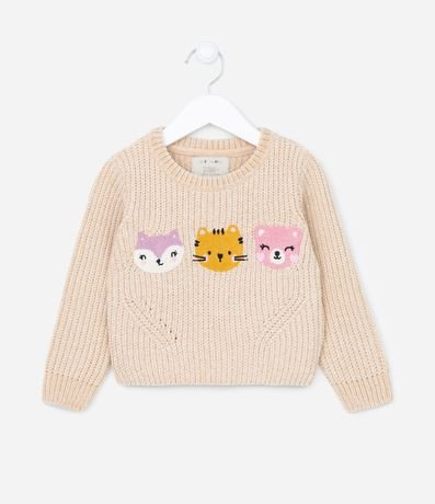 Buzo Infantil en Chenille con Bordado Animalitos - Talle 1 A 5 años