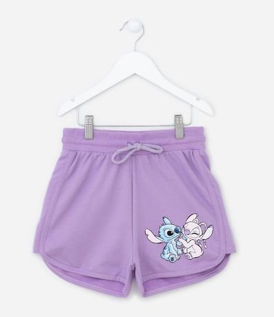 Bermuda Runner Infantil con Estampa Stitch y Angel - Talle 7 a 14 años