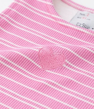 Musculosa Infantil Acanalada con Bordado de Corazón - Talle 1 a 5 años 4