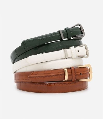 Kit 03 Cinturones Estrechos en Material SIntético 1