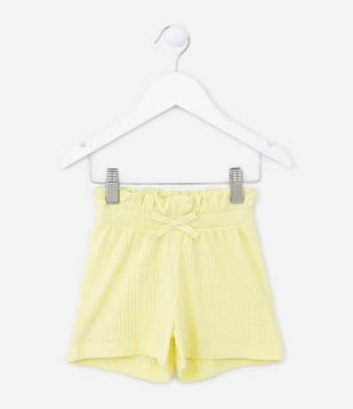 Short Clochard Infantil Acanalado con Purpurina y Moña Aplicada - Talle 1 a 5 años
