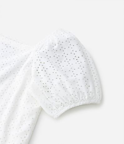 Vestido Infantil en Laise con Manga Abullonada y Volado - Talle 5 a 14 años 5