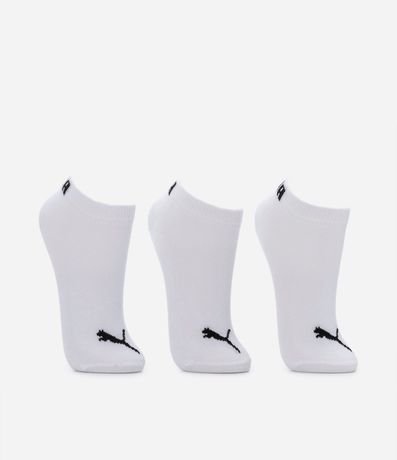 Kit 03 Pares de Medias Caña Corta Infantil Estampado Puma - Talle 25 al 34 2