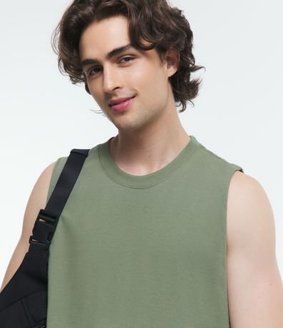 Musculosa en Algodón con Cuello Redondo y Tag en el Bajo 4