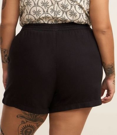 Short Comfy en Sarga con Lazo en la Cintura y Bolsillos Curve & Plus Size 3