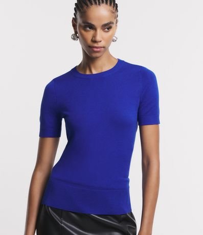 Blusa Básica en Punto con Manga Corta 3