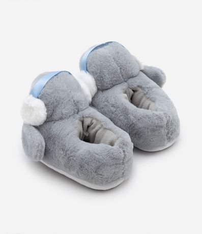 Pantufla Cerrada Infantil en Fleece con Carita de Pingüino - Talle 29/30 al 35/36 3