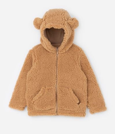 Buzo Infantil en Sherpa y Capucha Interactiva con Orejitas - Talle 1 a 5 años
