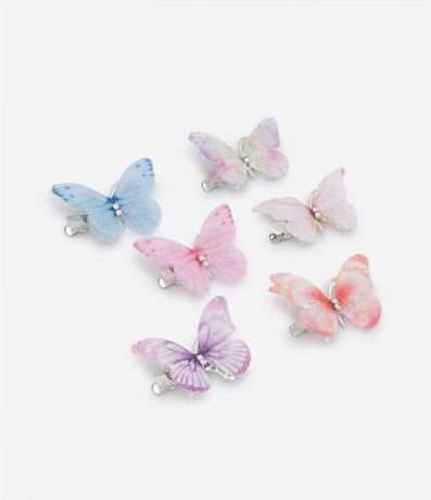 Kit 06 Pinzas para el Pelo en Formato Mariposas - Talle U
