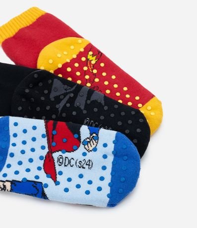 Kit 03 Medias Atoladas Infantiles con Estampado da Liga da Justicia - Talle 19 a 34 3