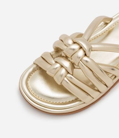 Sandalia Plana con Tiras Puffer con Nudos 3