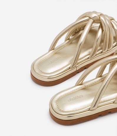 Sandalia Plana con Tiras Puffer con Nudos 4