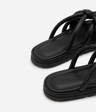 Sandalia Plana con Tiras Puffer con Nudos 4