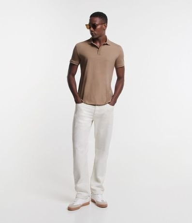 Polo Regular en Media Malla con Detalles Texturizados 2