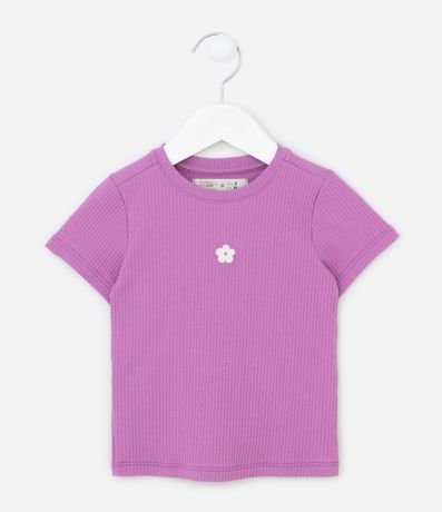 Blusa Infantil Acanalada con Bordado de Flor - Talle 1 a 5 años 1
