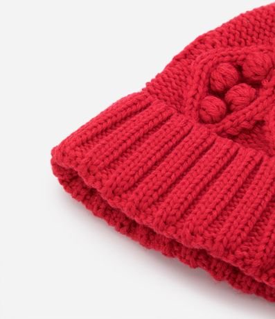 Gorro Infantil en Punto Trabajado y Pompón 2