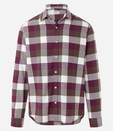 Camisa Comfort en Algodón con Estampado de Cuadros y Mangas Largas 6