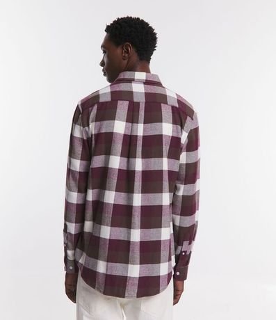 Camisa Comfort en Algodón con Estampado de Cuadros y Mangas Largas 3