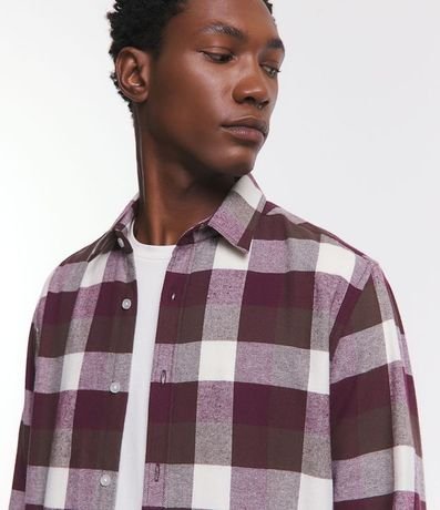 Camisa Comfort en Algodón con Estampado de Cuadros y Mangas Largas 4