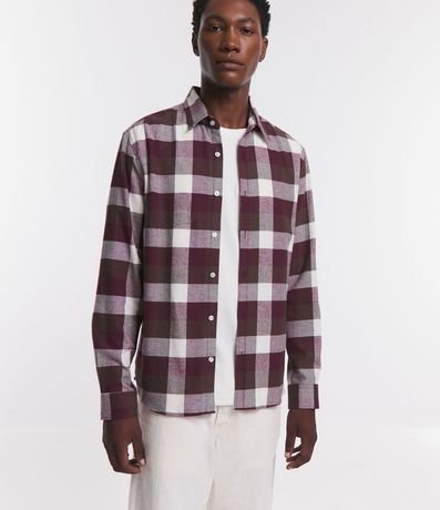 Camisa Comfort en Algodón con Estampado de Cuadros y Mangas Largas 5