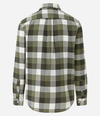 Camisa Comfort en Algodón con Estampado de Cuadros y Mangas Largas 10
