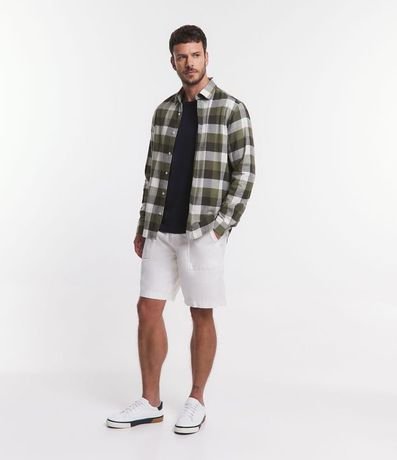 Camisa Comfort en Algodón con Estampado de Cuadros y Mangas Largas 3