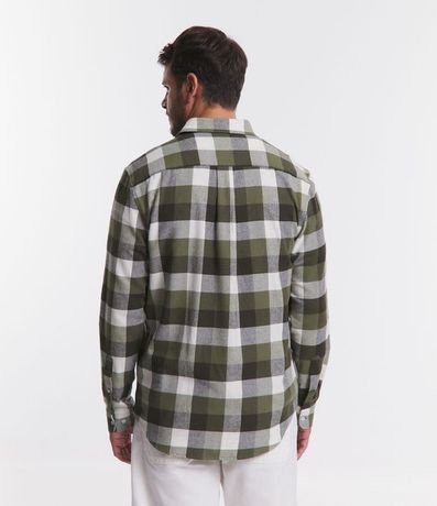 Camisa Comfort en Algodón con Estampado de Cuadros y Mangas Largas 4