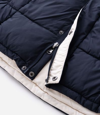 Campera Puffer Doble Faz con Capucha y Cuello Alto 16