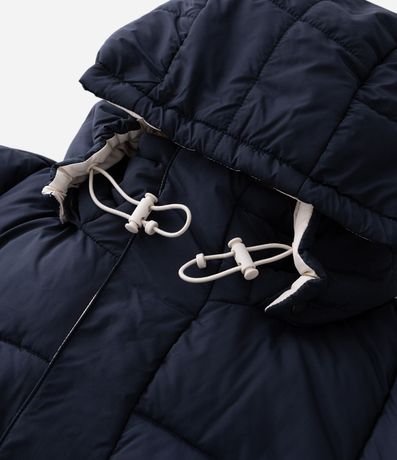 Campera Puffer Doble Faz con Capucha y Cuello Alto 19