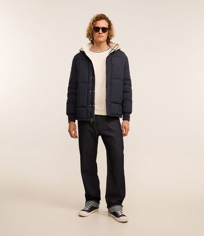 Campera Puffer Doble Faz con Capucha y Cuello Alto 2