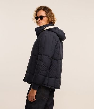 Campera Puffer Doble Faz con Capucha y Cuello Alto 4