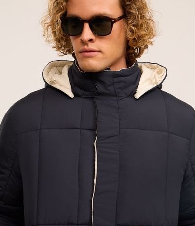 Campera Puffer Doble Faz con Capucha y Cuello Alto 5