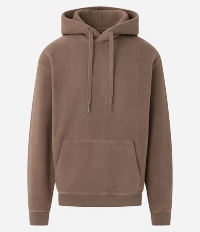 Buzo Cerrado en Fleece con Capucha y Bolsillo Canguro 7