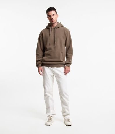 Buzo Cerrado en Fleece con Capucha y Bolsillo Canguro 2