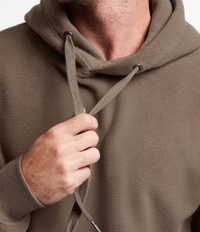 Buzo Cerrado en Fleece con Capucha y Bolsillo Canguro 3