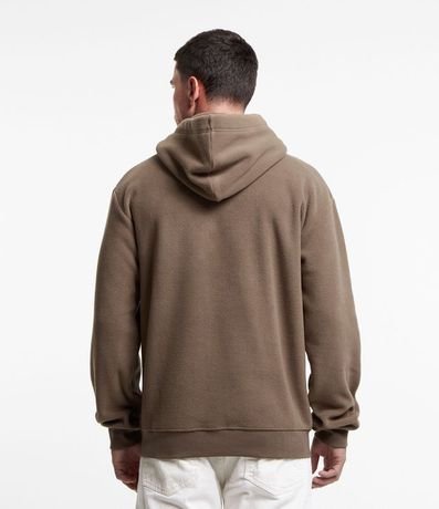 Buzo Cerrado en Fleece con Capucha y Bolsillo Canguro 4