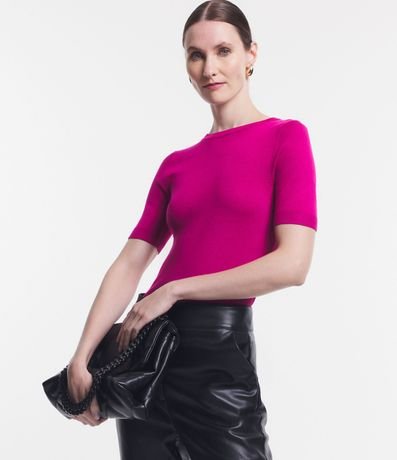 Blusa Básica de Punto con Cuello Redondo 2