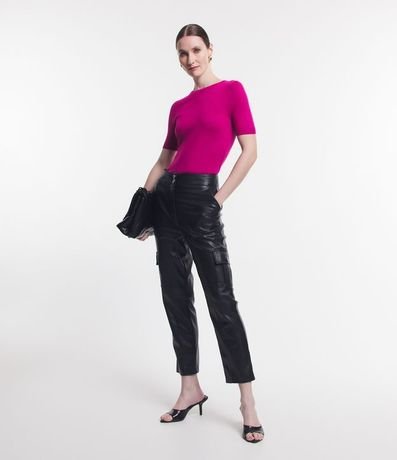 Blusa Básica en Punto con Manga Corta 2