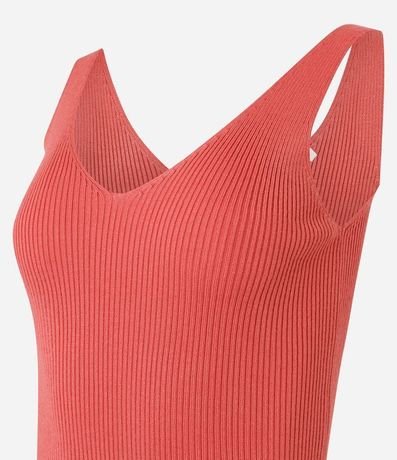 Blusa Musculosa en Punto Acanalado con Escote V 8