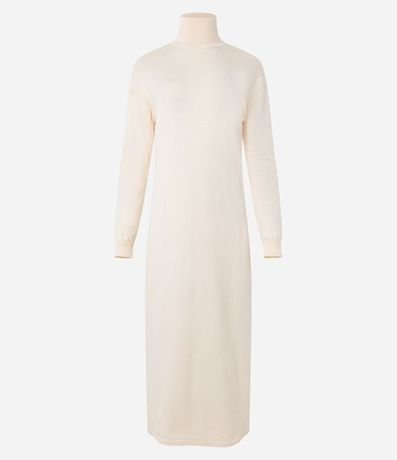 Vestido Midi de Punto con Cuello Alto 6