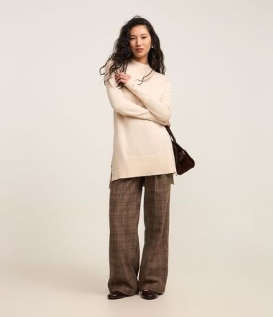 Suéter de Punto Texturizado con Cuello Alto y Botones en el Puño 2