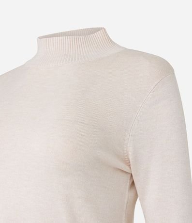 Suéter de Punto Texturizado con Cuello Alto y Botones en el Puño 6