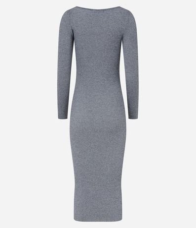 Vestido Midi de Punto Ajustado y con Cuello Barco 8