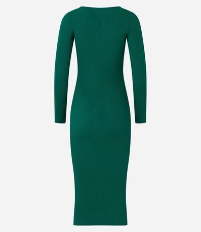 Vestido Midi de Punto Ajustado y con Cuello Barco 8